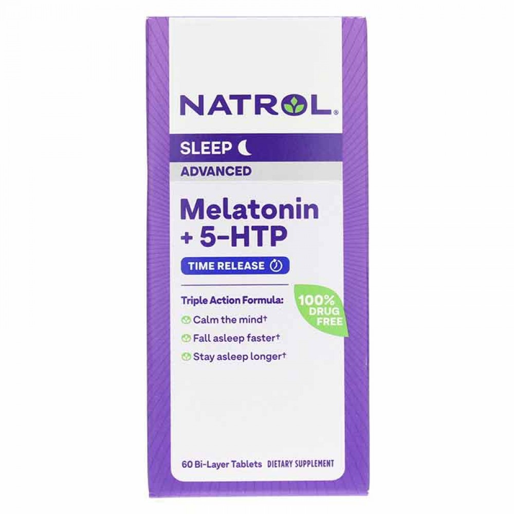 Melatonin + 5-HTP Advanced, 60 Bi-Layer Tablets, Natrol