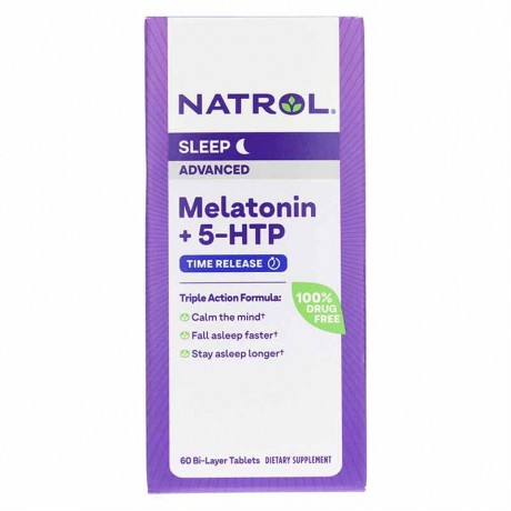 Melatonin + 5-HTP Advanced, 60 Bi-Layer Tablets, Natrol