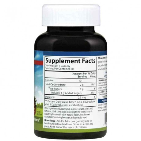 Melatonin Gummies 2.5 Mg with Natural Strawberry Flavor
