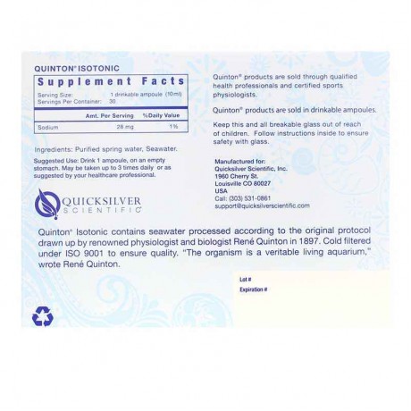 Original Quinton Isotonic 30 Ampoules