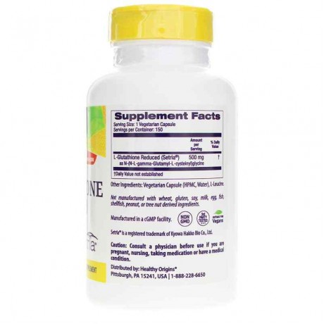 Healthy Origins L-Glutathione Reduced Setria 500 Mg