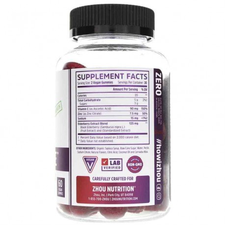 Zhou Nutrition Elder-Mune Sambucus Elderberry Gummies