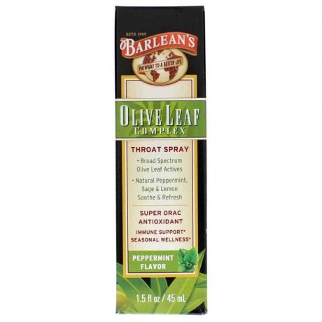 Barleans Organic Oils Olive Leaf Complex Throat Spray