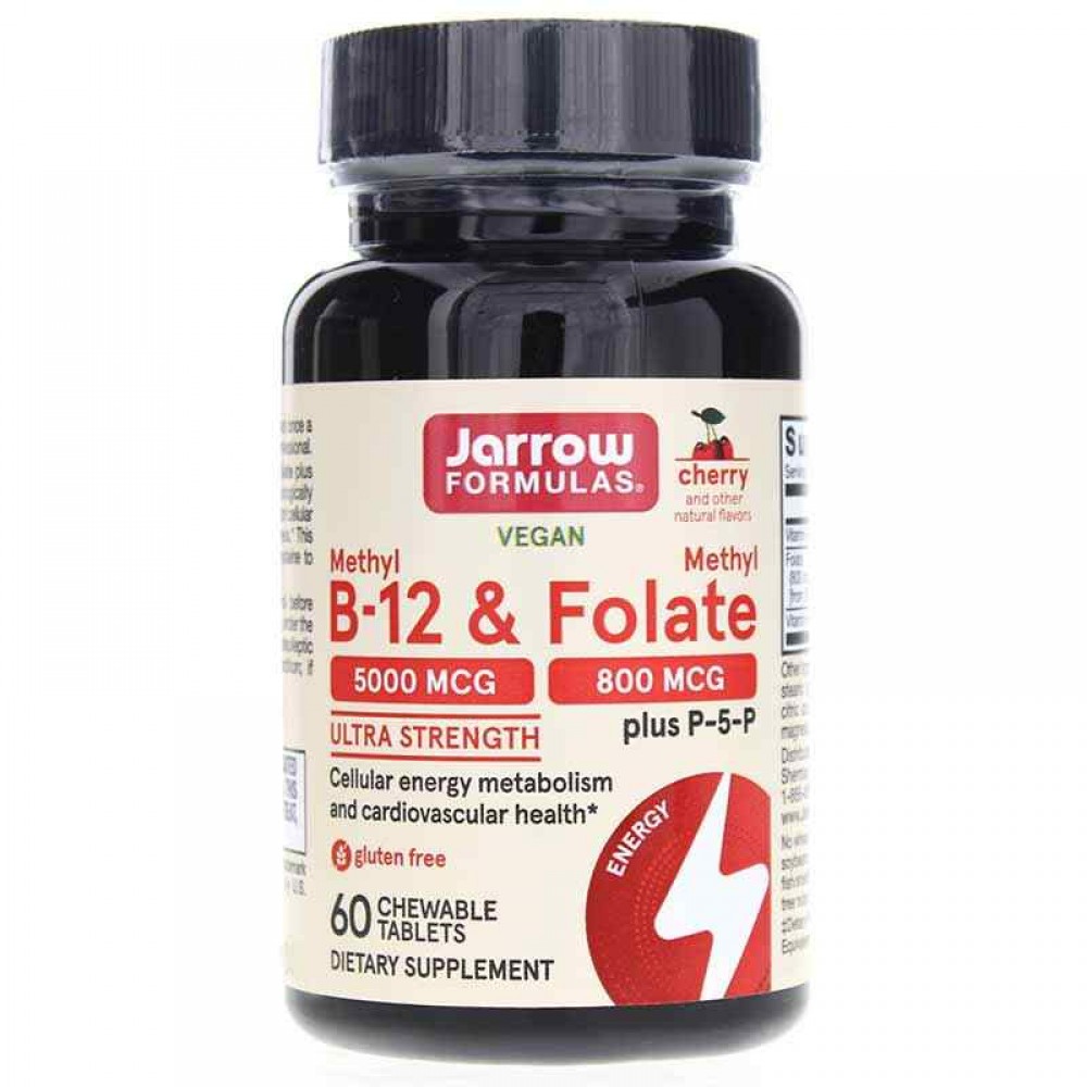 Jarrow Formulas Methyl B-12 & Methyl Folate Cherry