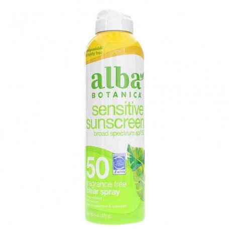 Alba Botanica Sensitive Sunscreen Fragrance Free Clear Spray SPF 50