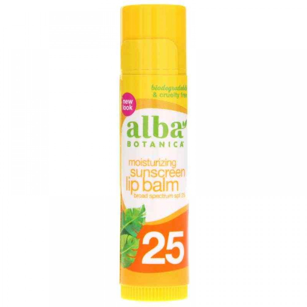 Alba Botanica Moisturizing Sunscreen Lip Balm SPF 25 4 Tubes
