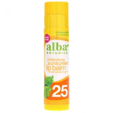 Alba Botanica Moisturizing Sunscreen Lip Balm SPF 25 4 Tubes