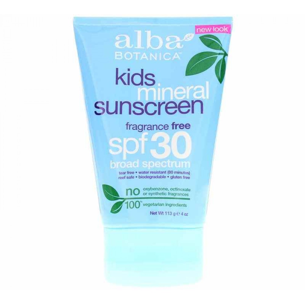 Alba Botanica Kids Mineral Sunscreen Fragrance Free SPF 30
